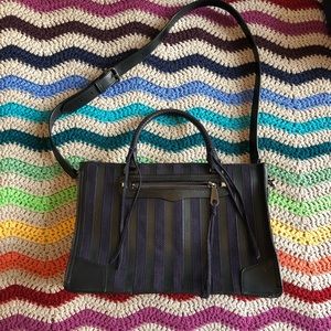 Rebecca Minkoff Navy and Black Suede Purse